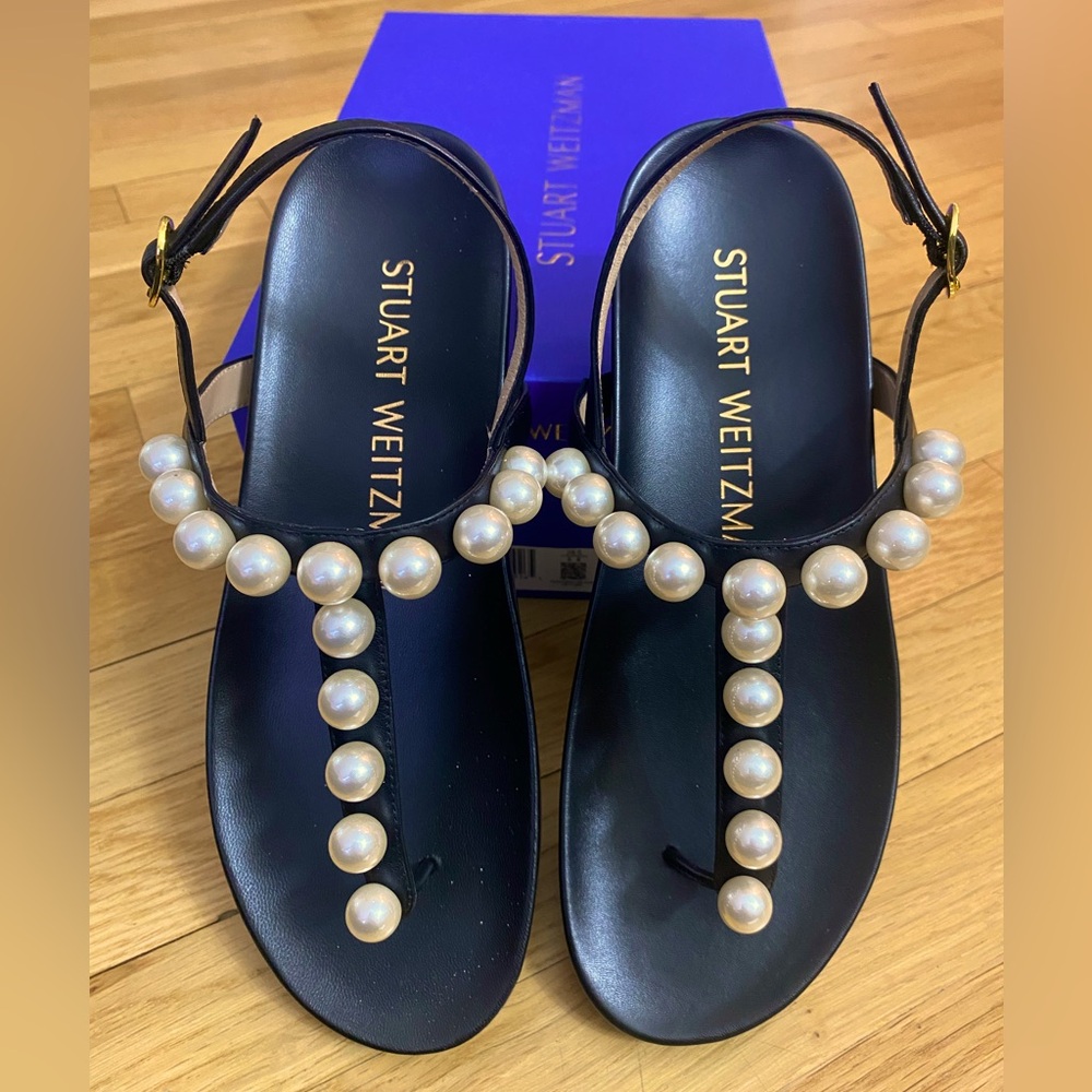 Stuart Weitzman Black Pearl Sandals